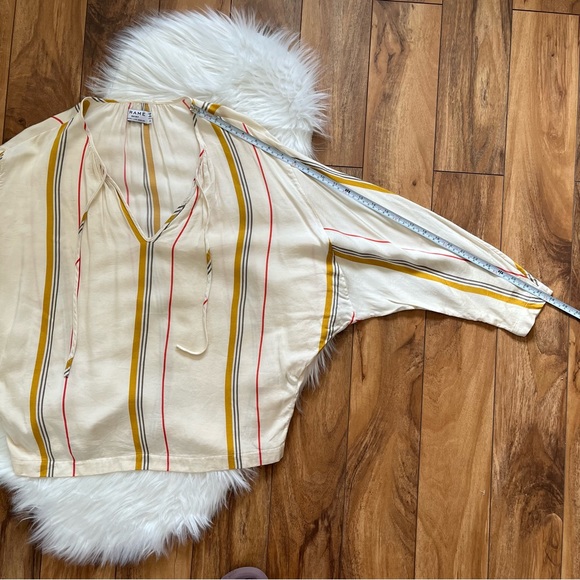 Frame Denim • Le Raglan Saffron Summer Stripe Top - Picture 6 of 10